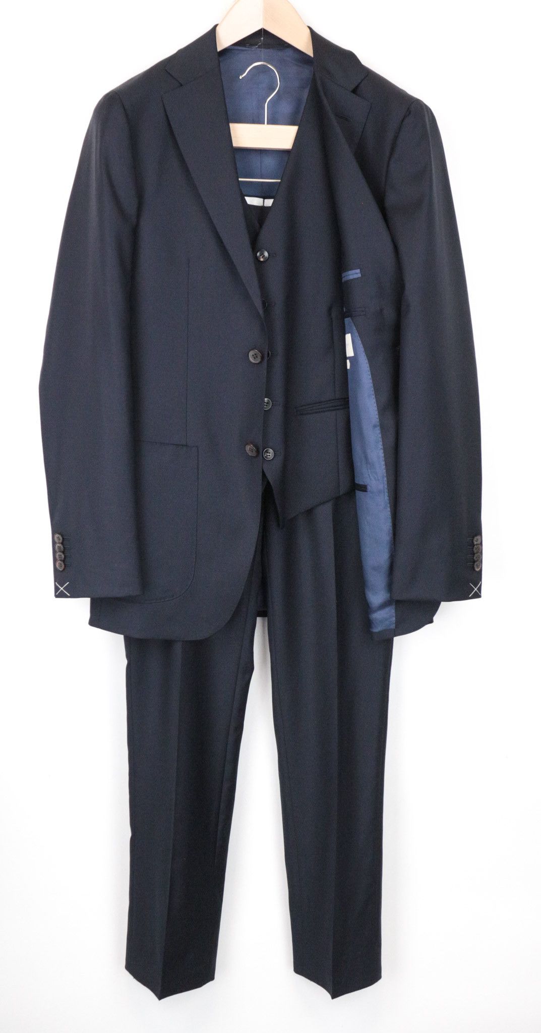 image of Suitsupply Havana Uk36L Blueline Blue Wool 3 Piece 68739, Men's (Size 36R)