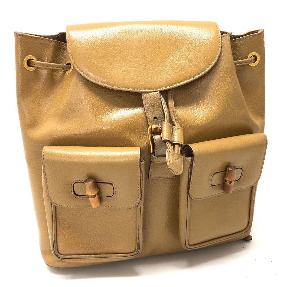 Gucci Gucci 003/1998 Rucksack Bamboo Leather Women Backpacks And Daypacks Size ONE SIZE - 1 Thumbnail