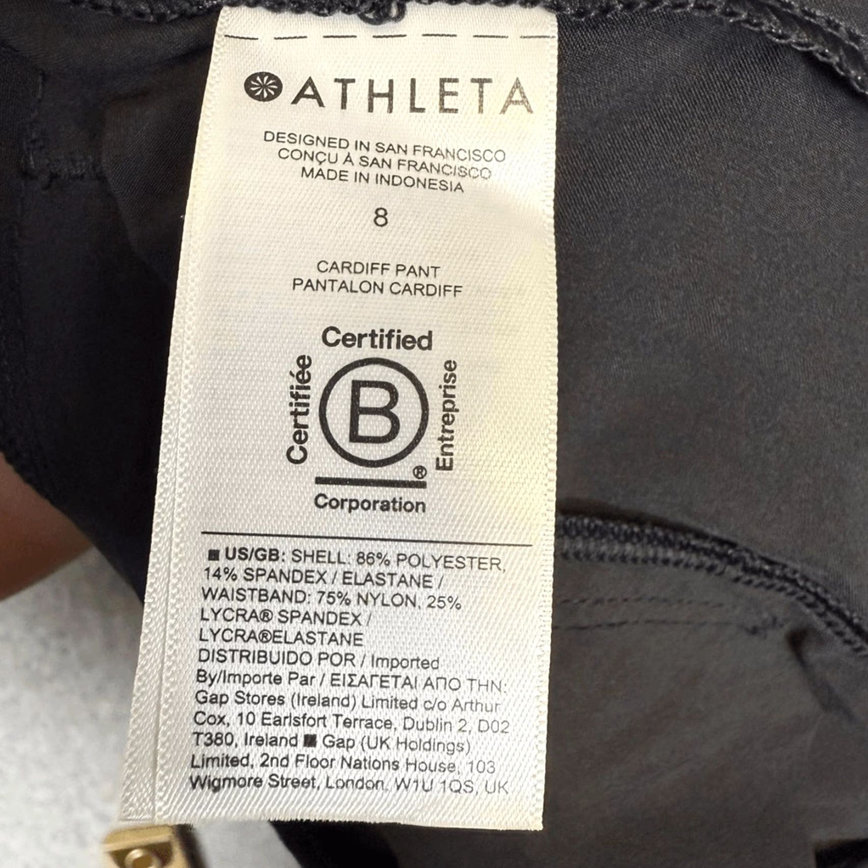 Athleta Athleta Cardiff Pants Trousers Black Tie Front Tapered Cuffed Leg NWT Women 8 Size 30" / US 8 / IT 44 - 6 Thumbnail