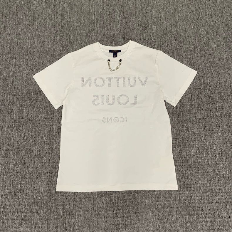 Louis Vuitton Louis Vuitton White chain reverse logo short sleeve Size US S / EU 44-46 / 1 - 1 Thumbnail