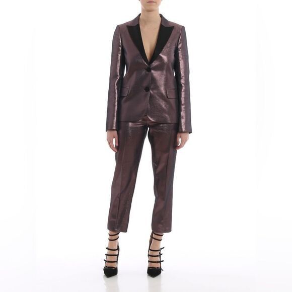 Pinko Pinko purple metallic trousers with contrasting satin NWT 4 Size 27" / US 4 / IT 40 - 2 Thumbnail