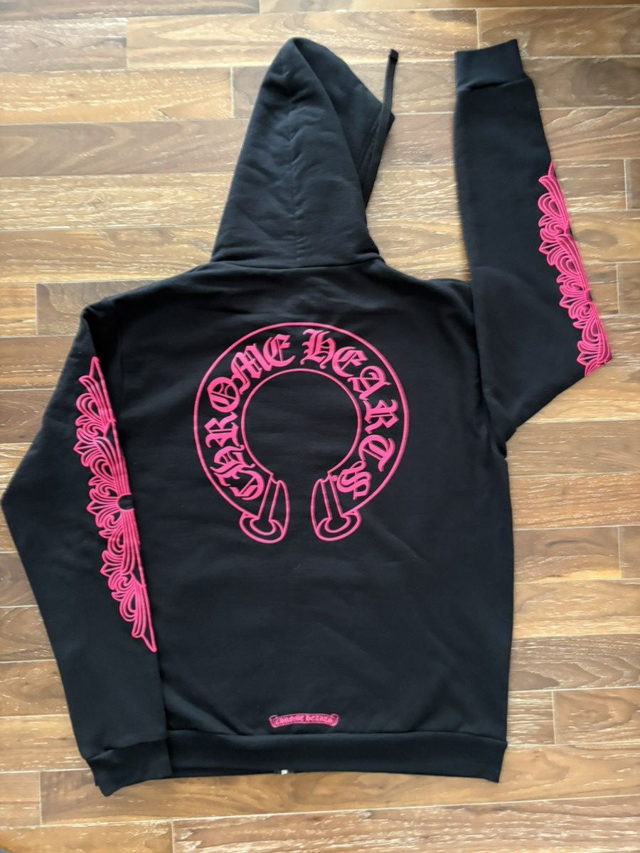 Chrome Hearts Chrome Hearts Black/pink Horseshoe Hoodie M Size US M / EU 48-50 / 2 - 2 Thumbnail