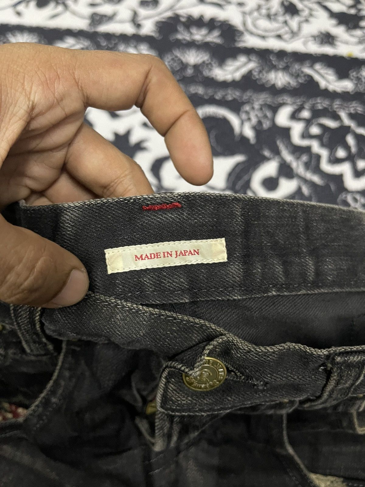 If Six Was Nine 90s KURA BUCKLEBACK DENIM JEANS DISTRESSED DESIGN Size US 29 - 22 Thumbnail