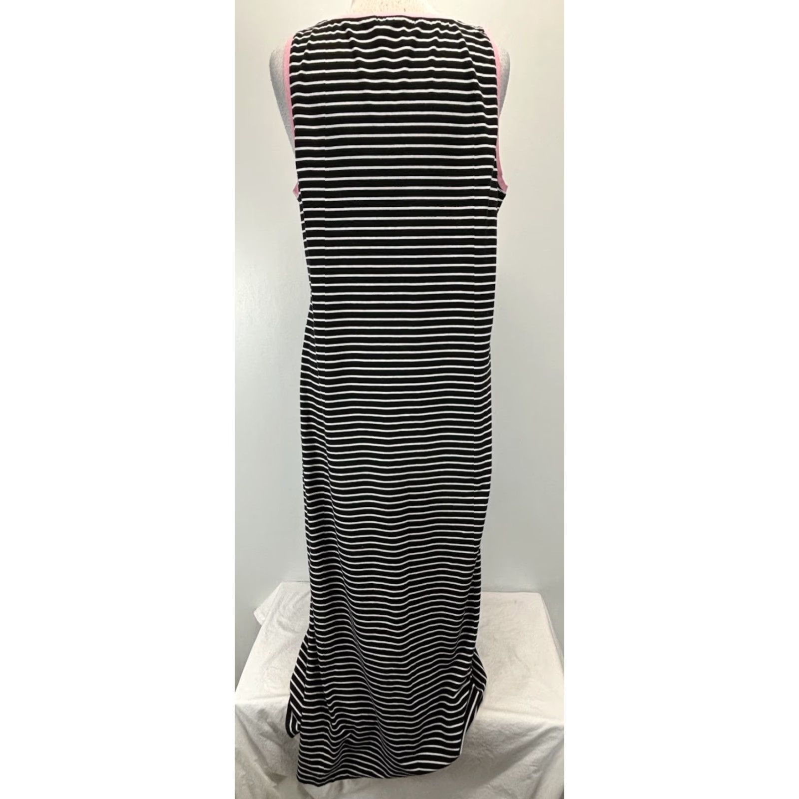 Ralph Lauren Lauren Ralph Lauren Dress Women XL Striped Maxi Tank Black White Pink Monogram Size XL / US 12-14 / IT 48-50 - 3 Thumbnail