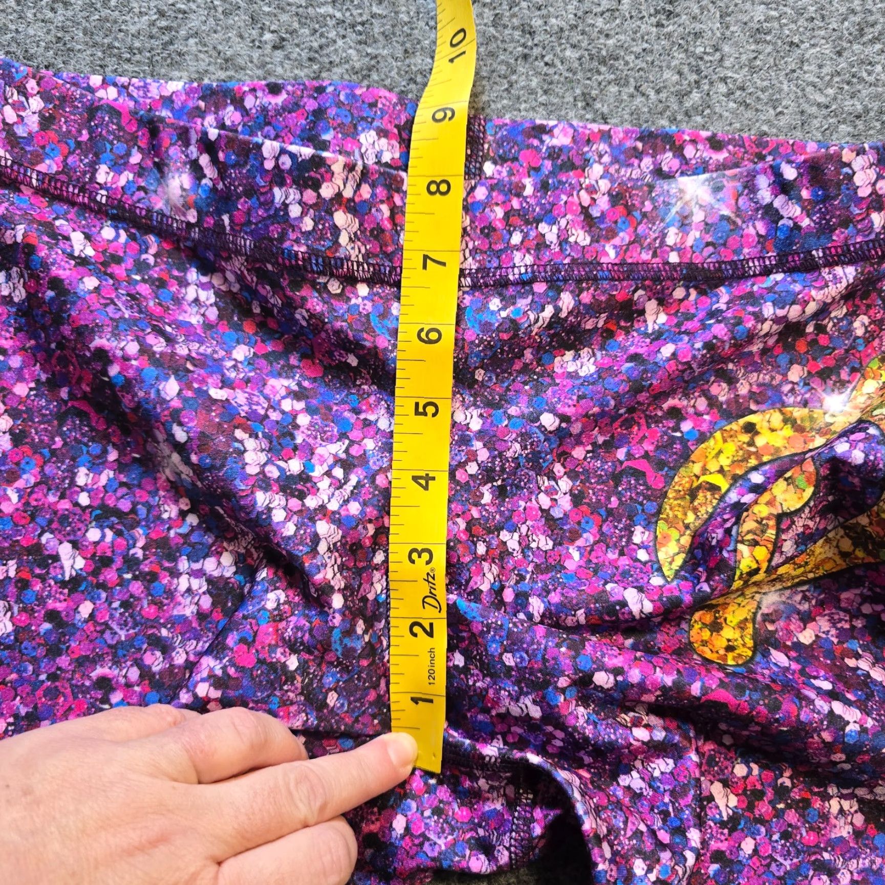 Terez Terez Leggings Womens Medium Pink Purple Glitter Peloton Stretchy Workout Size 32" / US 10 / IT 46 - 5 Thumbnail