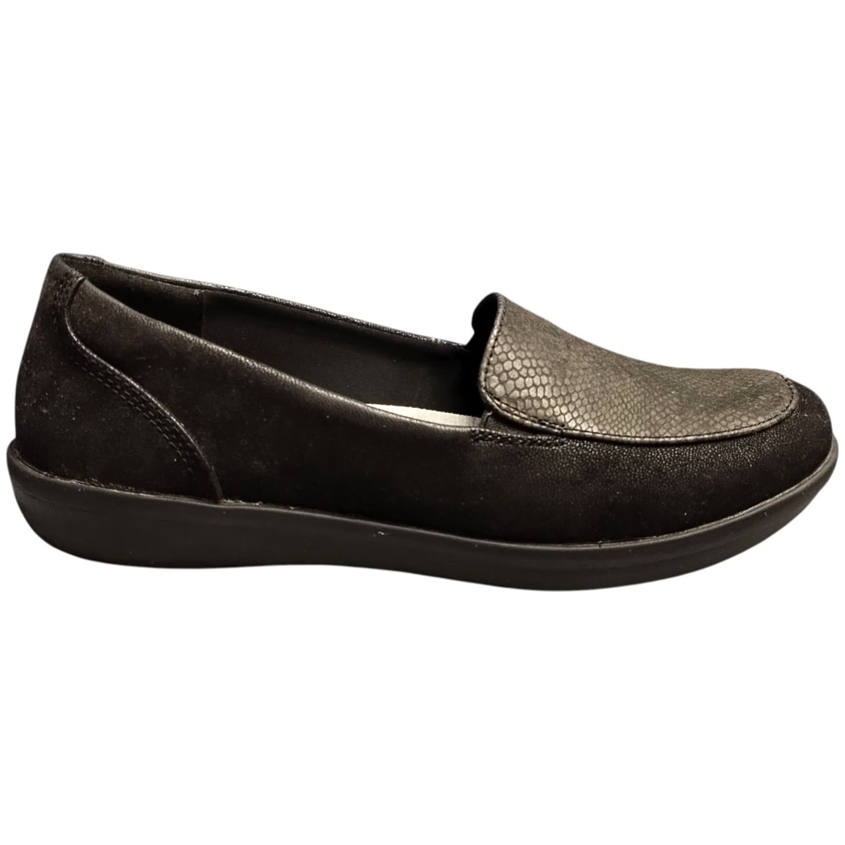 Clarks Clarks Cloudsteppers Ayla River Loafers Women 6M Black Snake Print Slip On Flat Shoes Women Size 6 Size US 6 / IT 36 - 2 Thumbnail