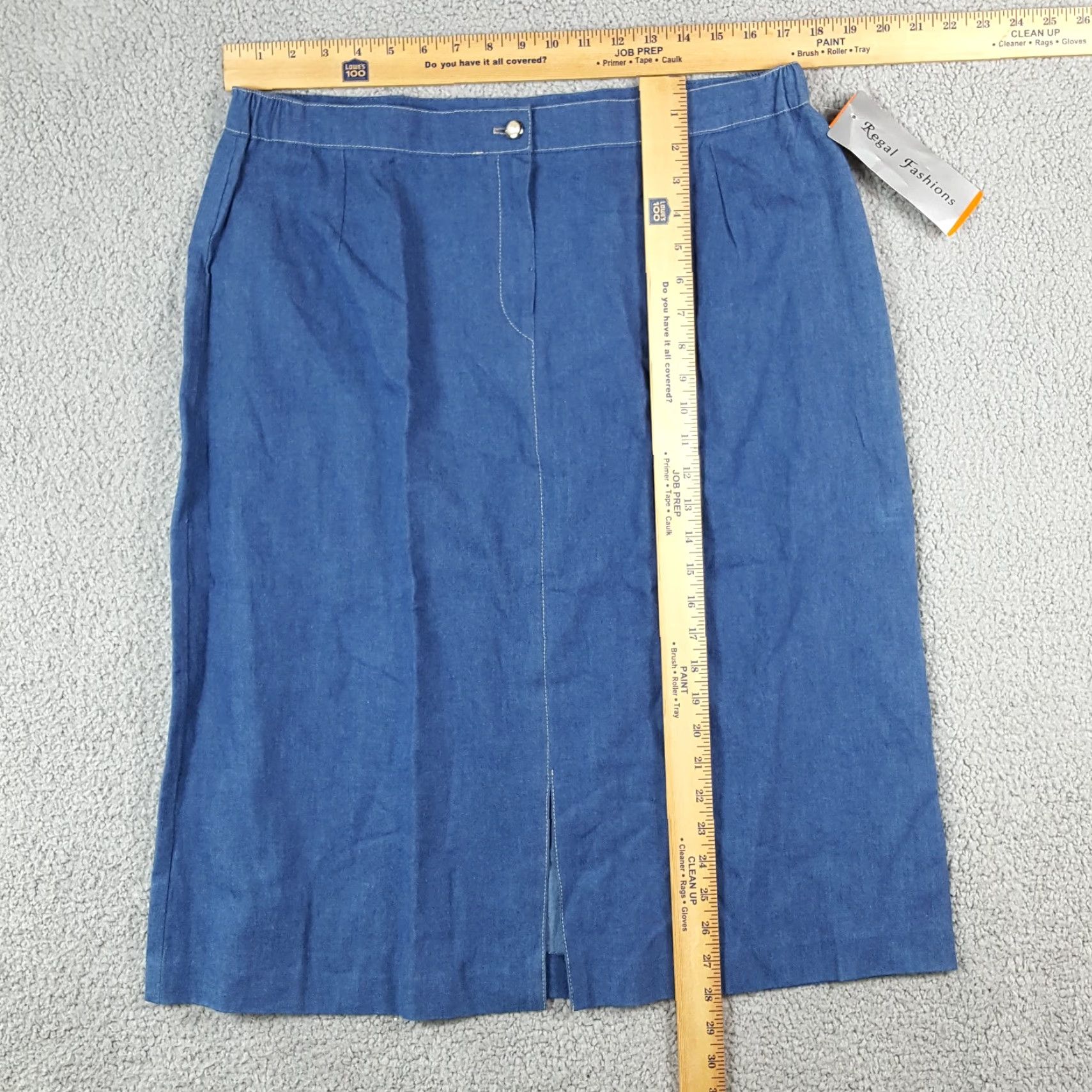 Denime VINTAGE Regal Denim Pencil Skirt Women's Size 18 Knee Length Blue 80s Western Retro Size 40" / US 18 - 5 Thumbnail