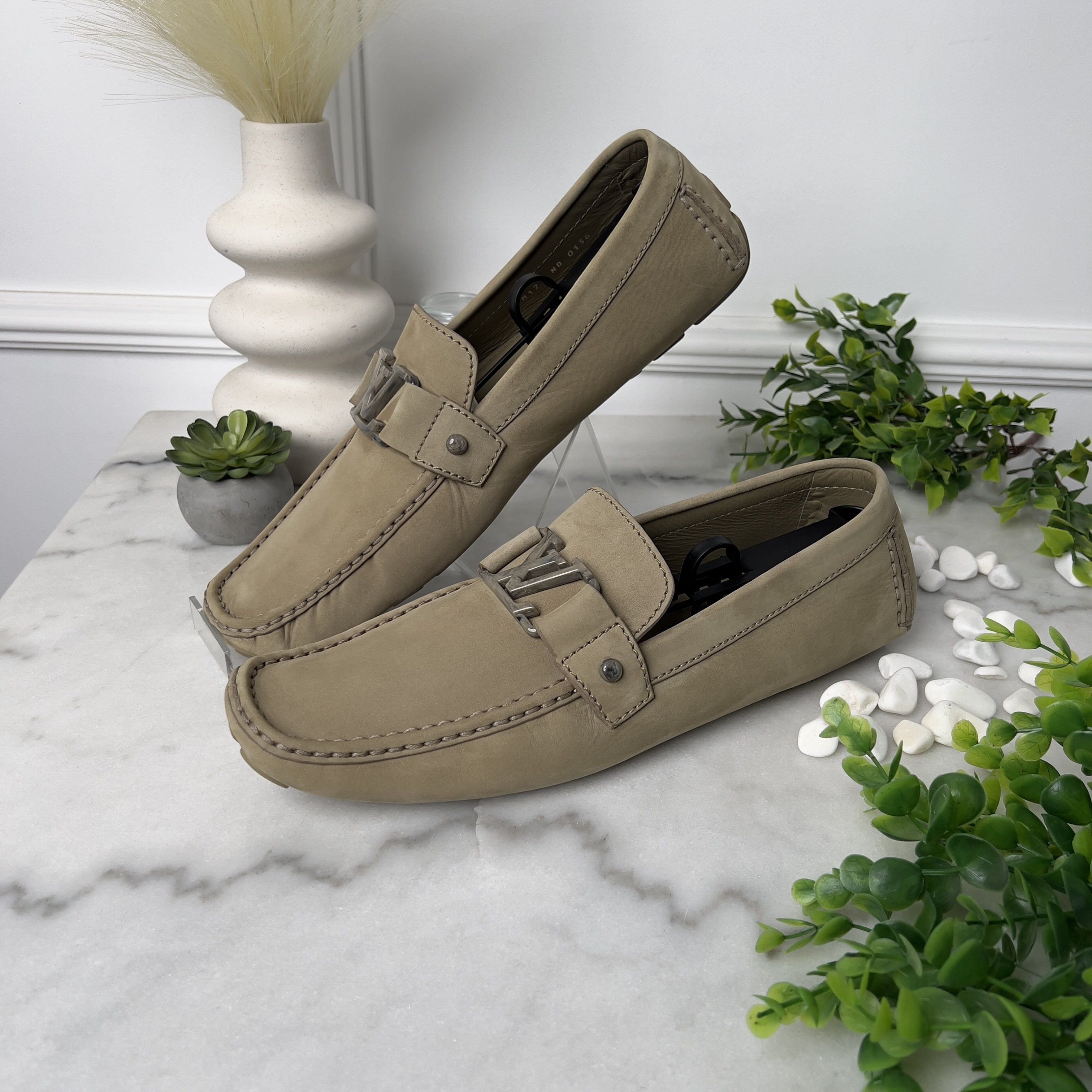 Louis Vuitton Monte Carlo Driving Moccasin Beige Nubuck Size US 13 / EU 46 - 4 Thumbnail