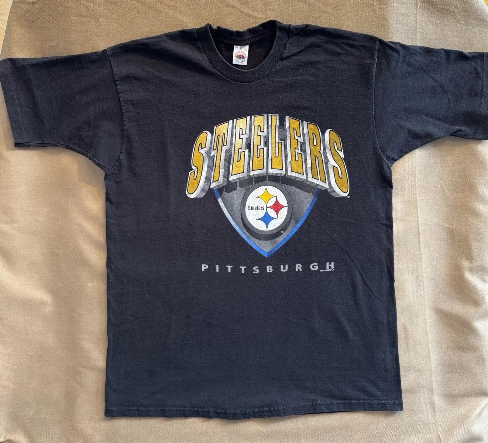 Fruit Of The Loom Vintage 90s 1995 Pittsburgh Steelers NFL Football T-Shirt Size US XL / EU 56 / 4 - 1 Thumbnail