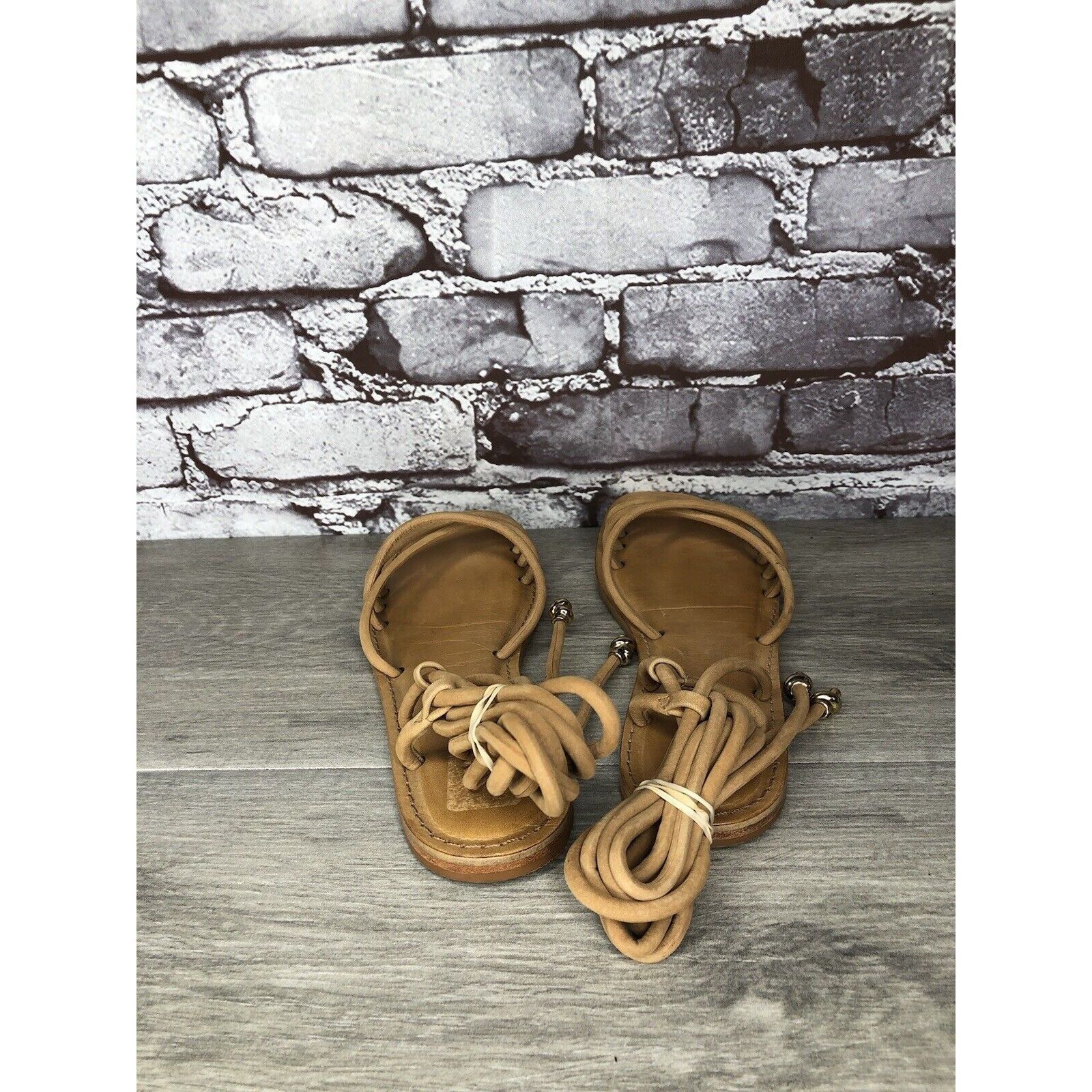 Other SCHUTZ Magdalena Nude Caramel Nubuck Boho Ankle Lace Sandals Size US 7 / IT 37 - 3 Thumbnail