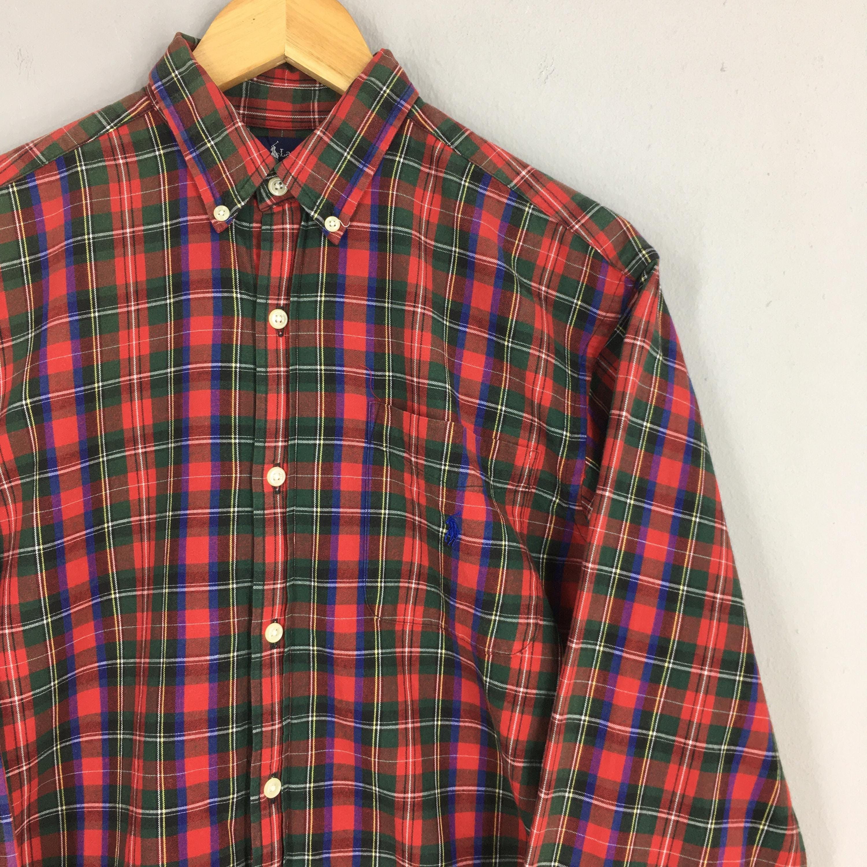 Polo Ralph Lauren Vintage Polo Ralph Lauren Checkered Flannel Red Shirt Large Size US L / EU 52-54 / 3 - 2 Thumbnail