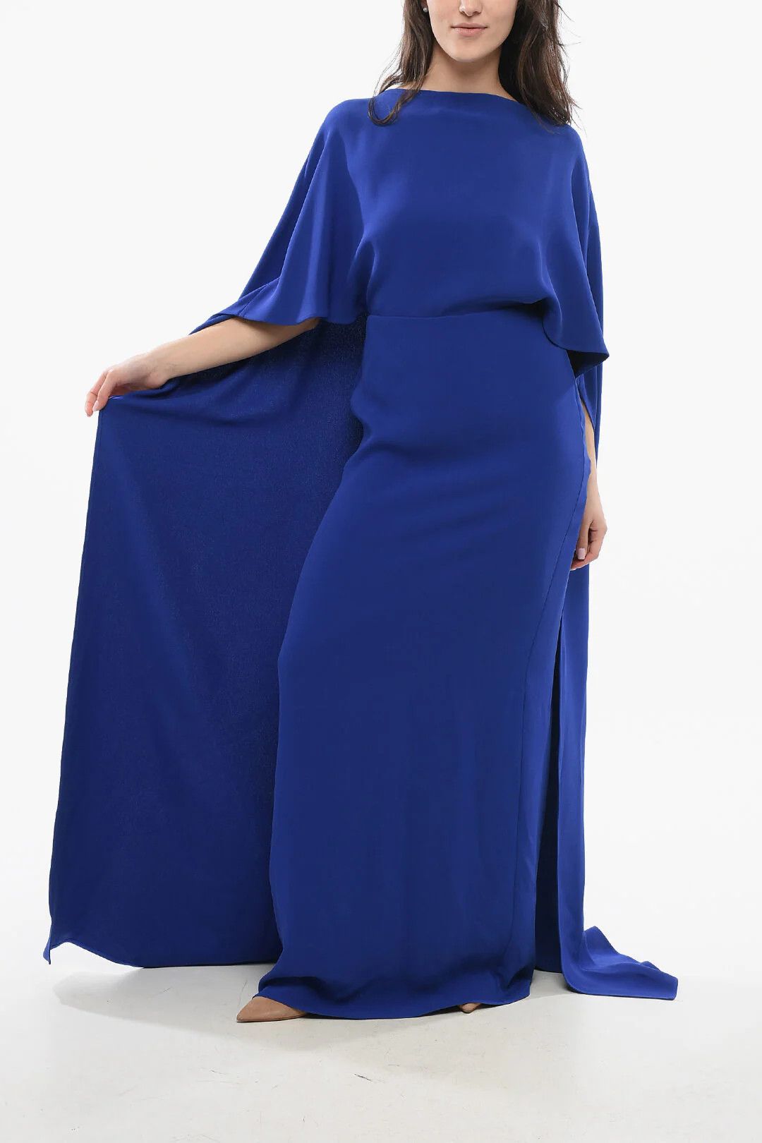 Valentino og1mm0426 Silk Boat-neck Dress in Blue Size S / US 4 / IT 40 - 1 Thumbnail