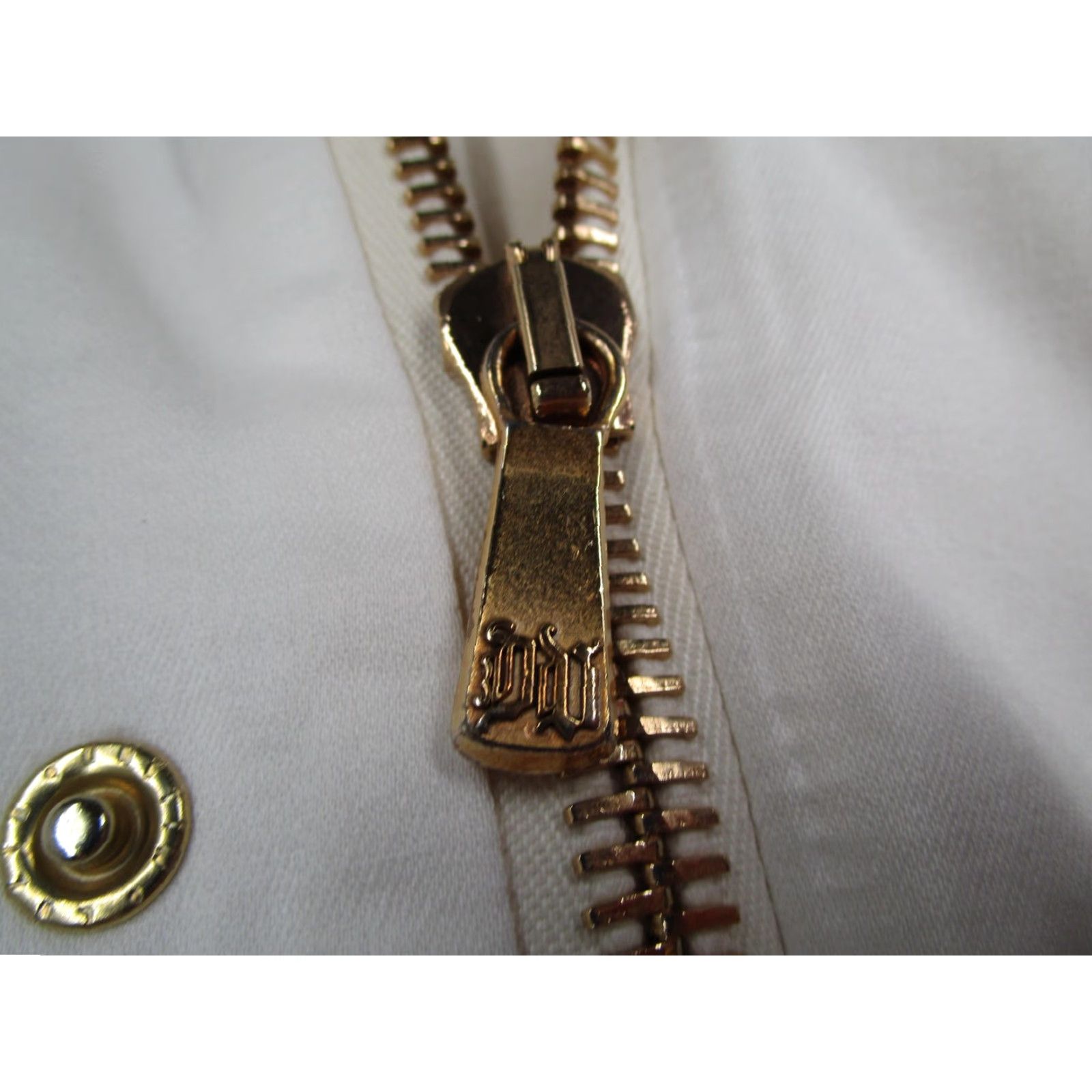 Versace VINTAGE Versace Ivory Moto Jacket Womens Large Cotton Blend Made in Italy Y2K 90s Size US L / EU 52-54 / 3 - 7 Thumbnail