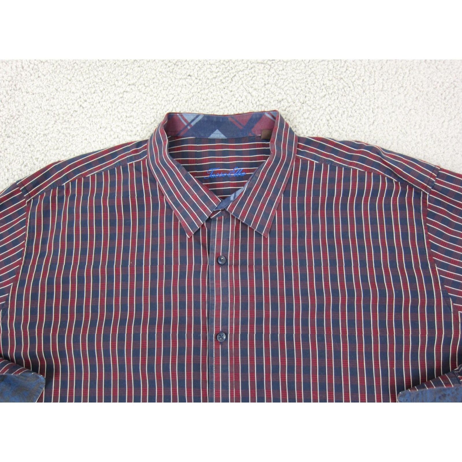 Tasso Elba VINTAGE Tasso Elba Shirt Big 4XB Button-Up Plaid Casual Mens Blue Size US XXL / EU 58 / 5 - 2 Thumbnail