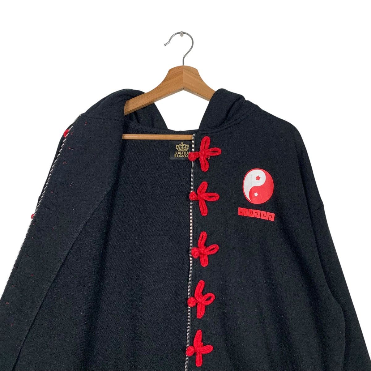 Japanese Brand LISTEN FLAVOUR Mandarin Zipper Hoodies Big Logo #1774-C78 Size US L / EU 52-54 / 3 - 3 Thumbnail
