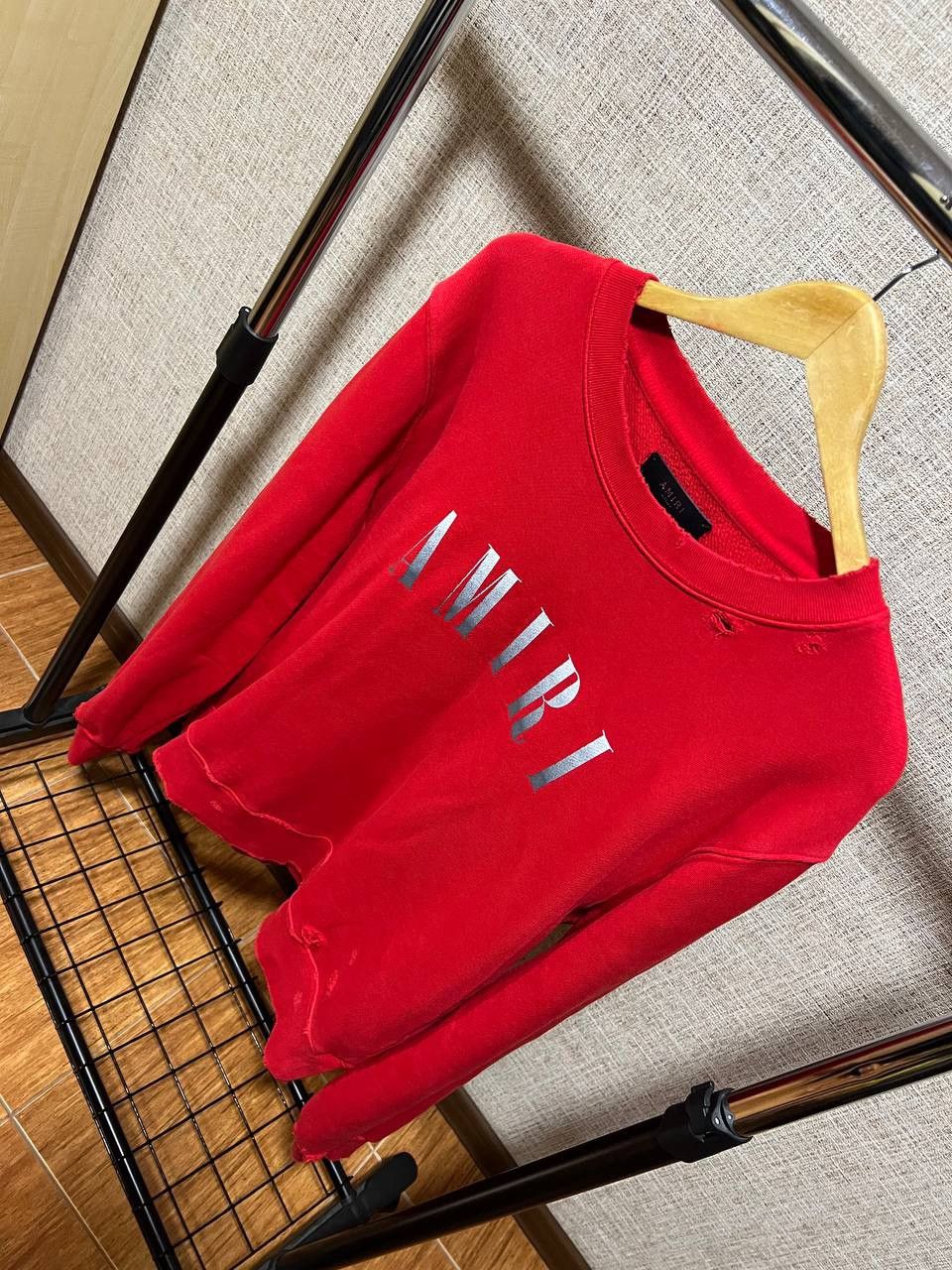 Amiri AMIRI RED DEGRADE SILVER LOGO DISTRESSED SWEATSHIRT Size US M / EU 48-50 / 2 - 2 Thumbnail
