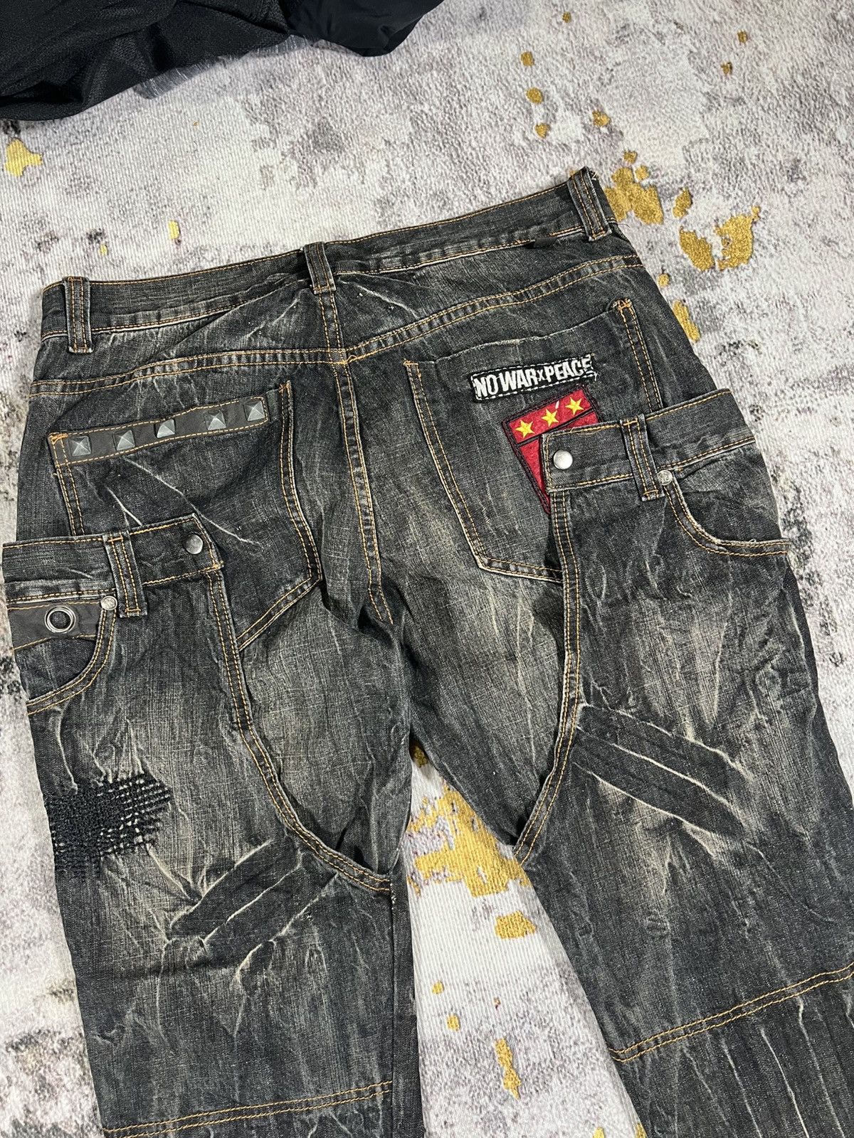 Japanese Brand Vintage Double Waist Punk Revolution Rock Distressed Pants Size US 35 - 11 Thumbnail