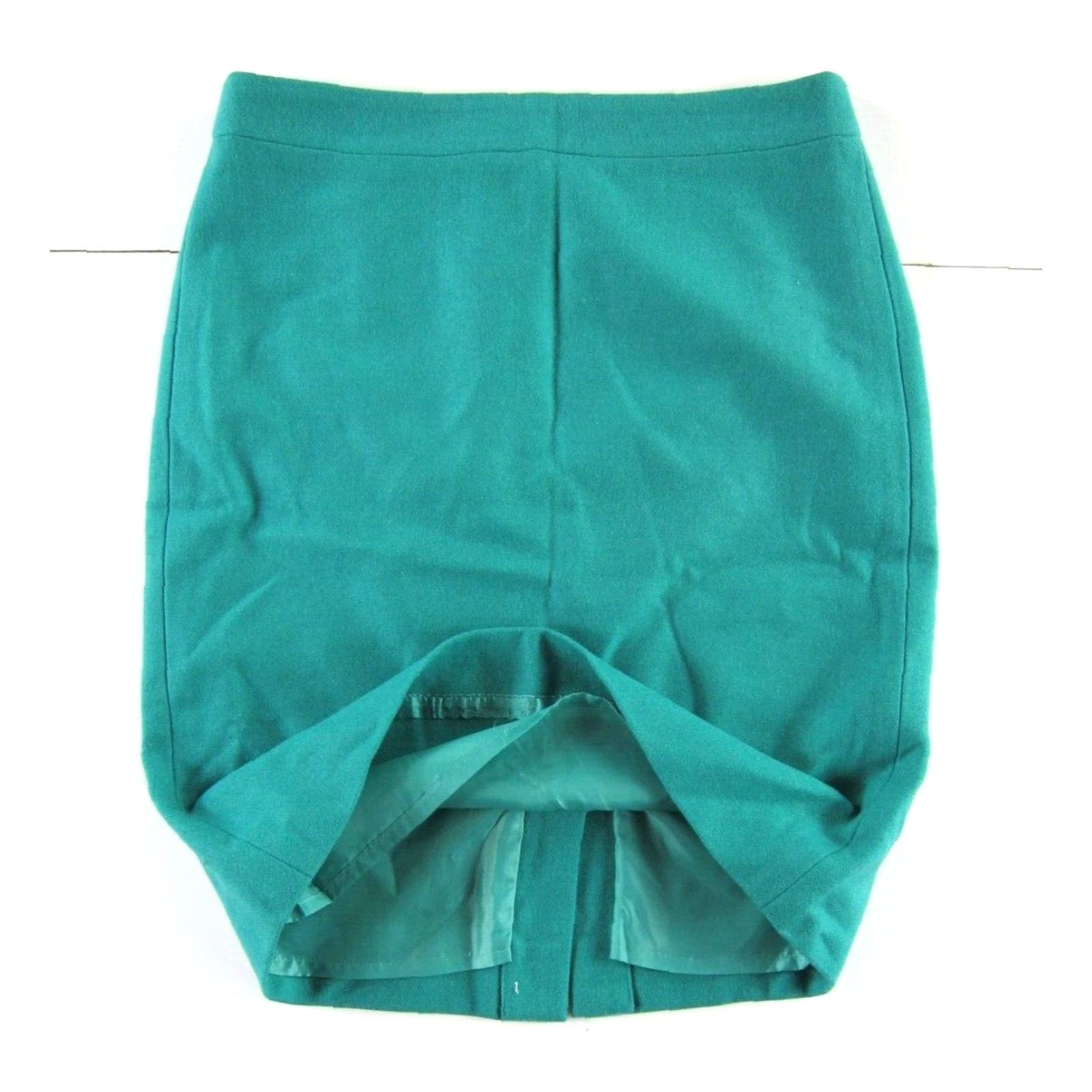 J.Crew J.Crew Wool Green Work Casual Modest Classic Straight Pencil Skirt Women 4 Size 27" / US 4 / IT 40 - 4 Thumbnail