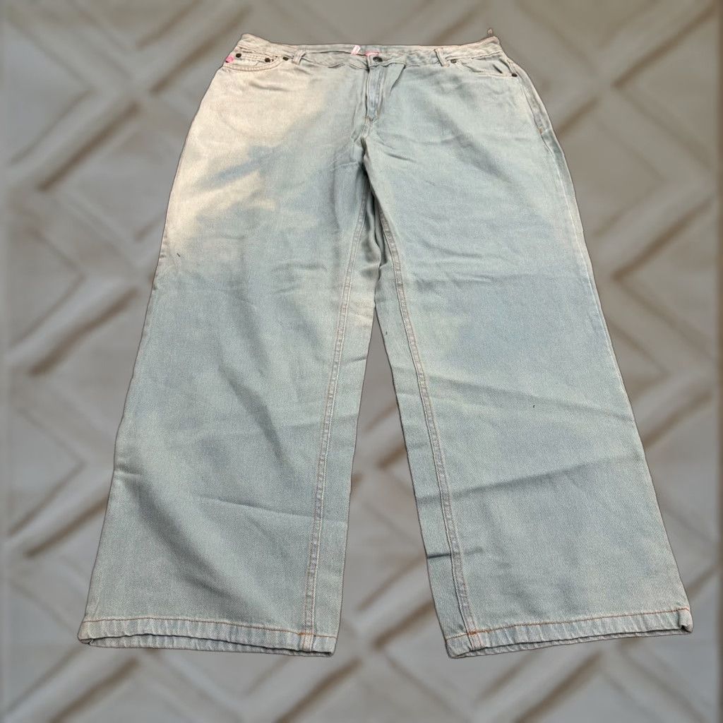 Vintage Woman Within Jeans 18W Denim Blue Straight Leg Plus Size 39x29.5 Womens Fashion Comfort Size 40" / US 18 - 1 Thumbnail