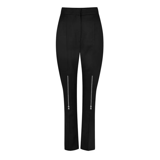 o1g2r1mq0824 Zip Embellished Wool Trousers in Black