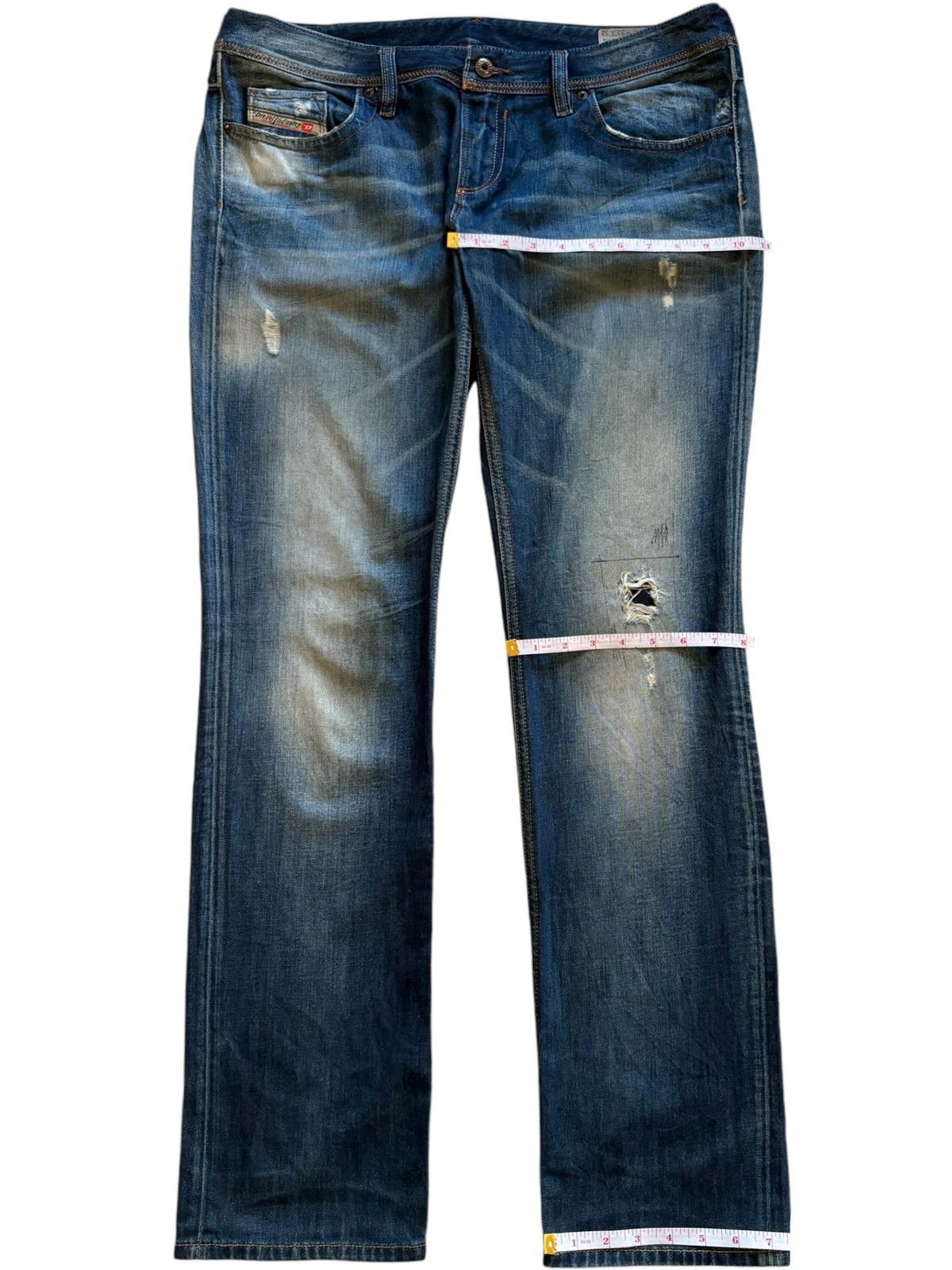 Diesel × Diesel Black Gold Vintage Italy Diesel Lowky Mud Wash Distressed Loose Jeans Size 36" / US 14 / IT 50 - 15 Thumbnail