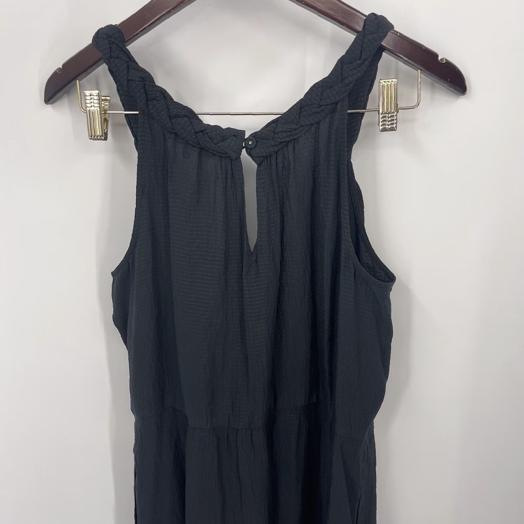 Rebecca Taylor Vintage Rebecca Taylor Women's Sleeveless Silk Ruffle Tank Dress Black 6 Casual 90s Size M / US 6-8 / IT 42-44 - 3 Thumbnail