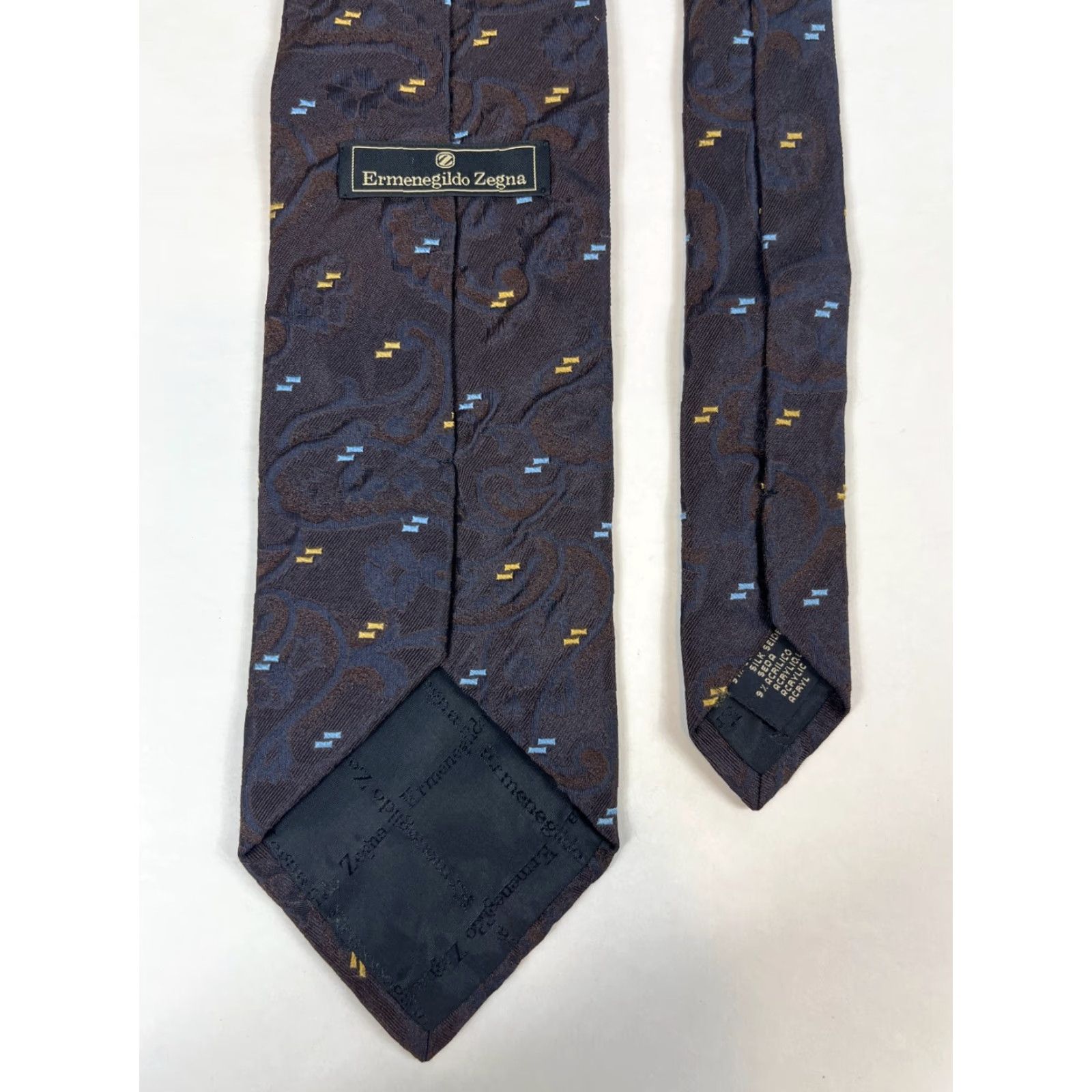 Ermenegildo Zegna Ermenegildo Zegna Tie Jacquard Silk Paisley Men’s Brown 57"-60" Wide 3.75" Made in Italy Size ONE SIZE - 6 Thumbnail