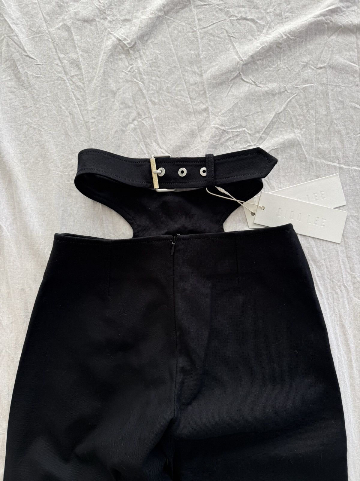 Dion Lee Dion Lee Y-front buckle cut-out trousers in black Size 23" - 4 Thumbnail