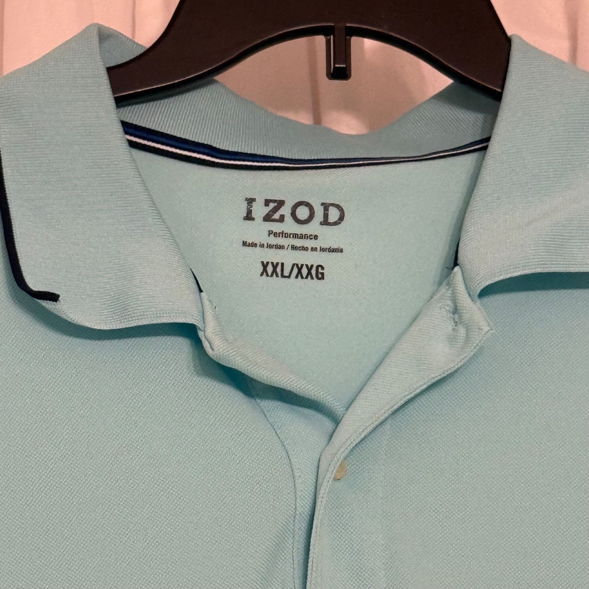 Izod Izod Mens Performance Polo Shirt XXL Blue Short Sleeve Moist Size US XXL / EU 58 / 5 - 3 Thumbnail