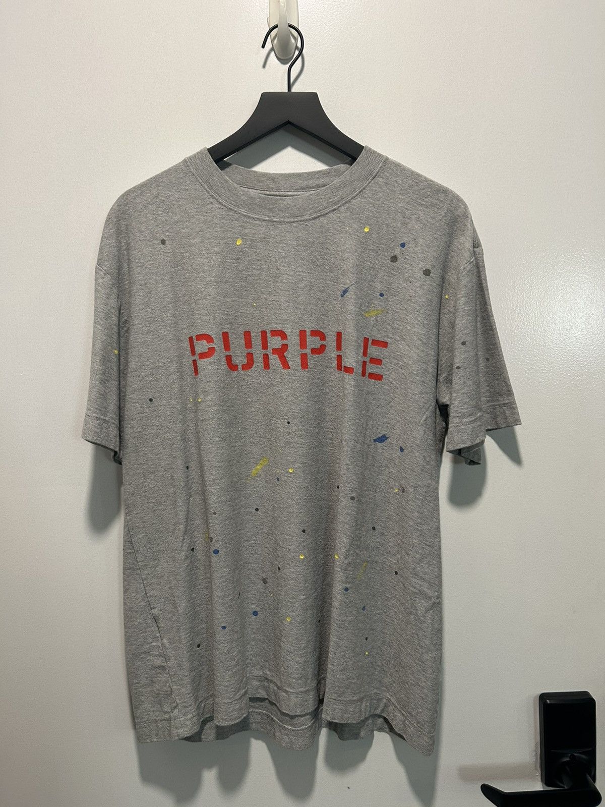 Purple Brand Purple Brand Stencil Logo Paint Splatter Tee Size US L / EU 52-54 / 3 - 2 Thumbnail