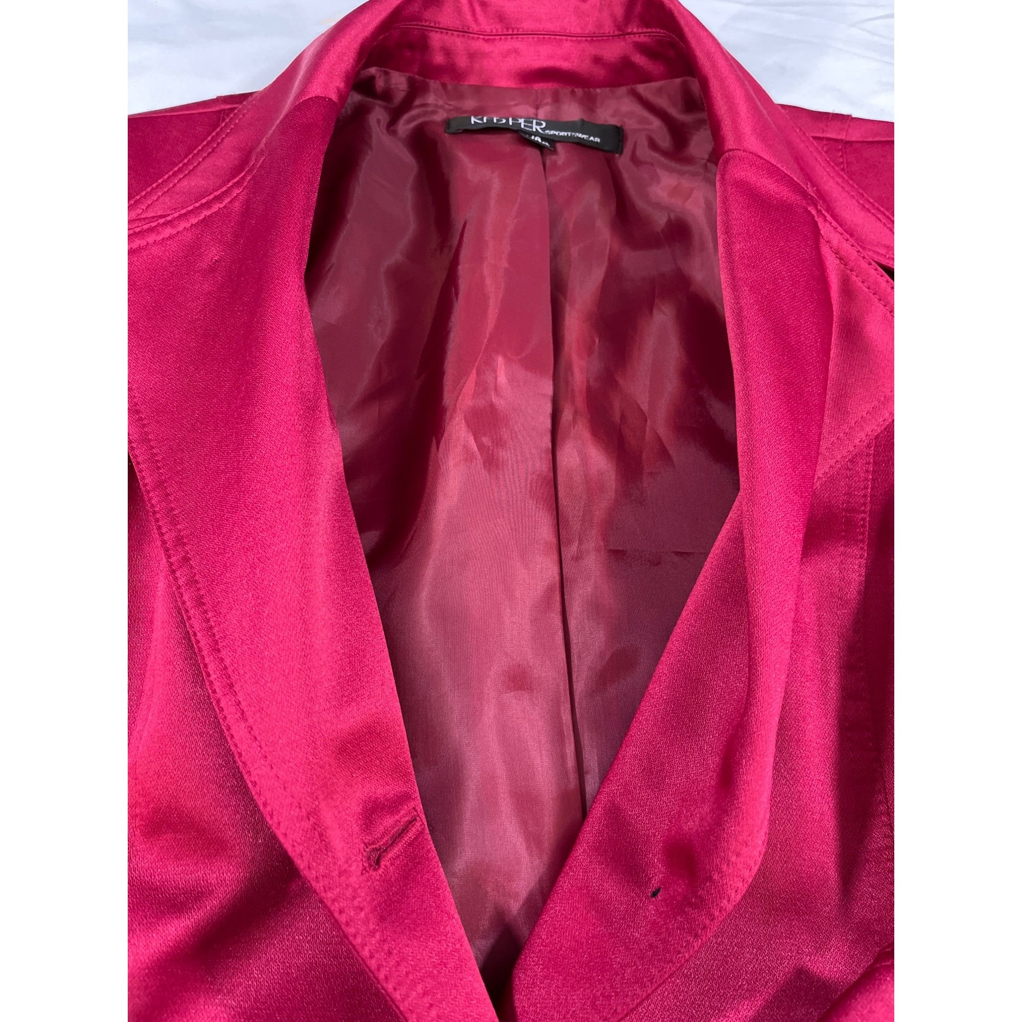 Kasper Kasper Sportswear Womens Magenta Trench Coat Size 10 SKU 667 Size L / US 10 / IT 46 - 4 Thumbnail