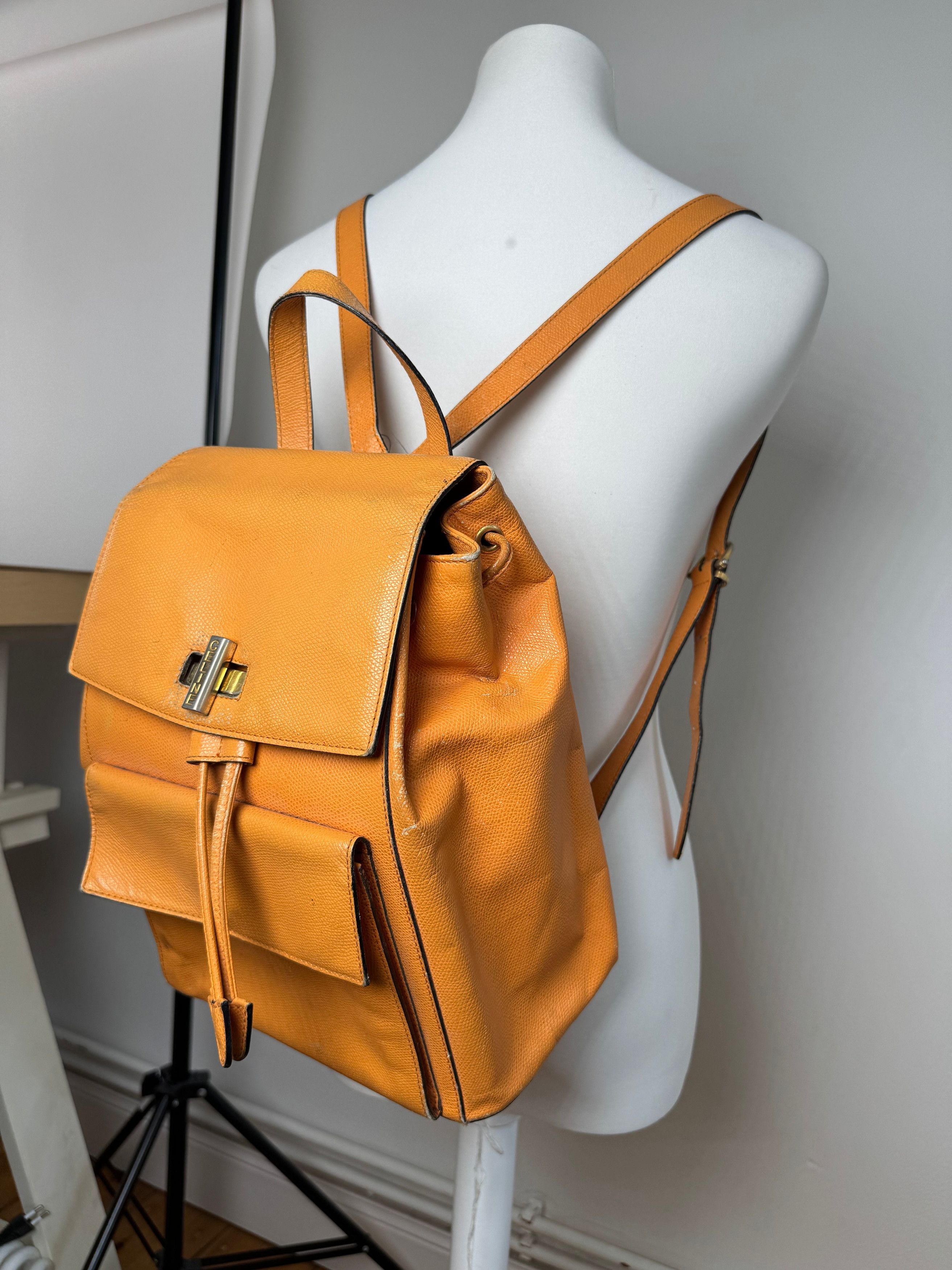Celine Vintage Paris Leather backpack Orange Size ONE SIZE - 1 Thumbnail
