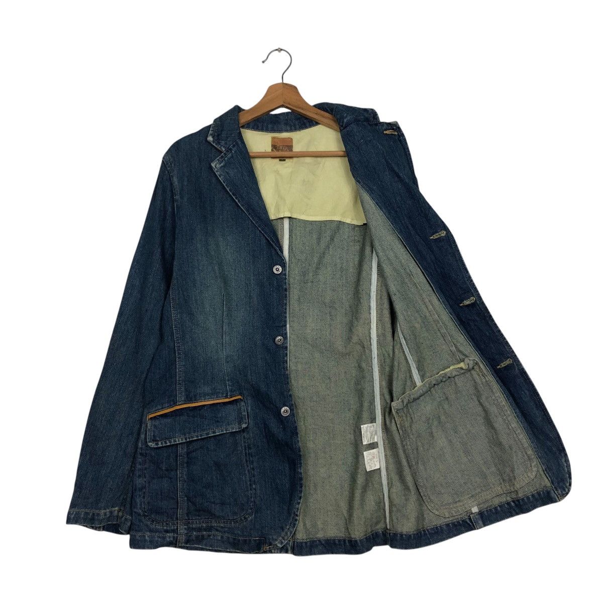 Japanese Brand 📌Vintage Denim Worker Jacket PTTP Japan Issey Miyake Size L / US 10 / IT 46 - 12 Thumbnail