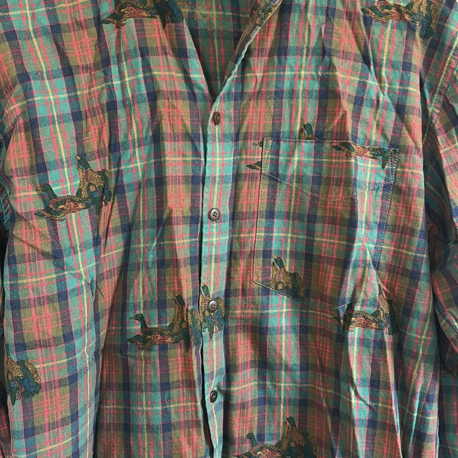 Gap Vintage 90s RARE Gap Duck Print Plaid Button Down Shirt Size US S / EU 44-46 / 1 - 5 Thumbnail