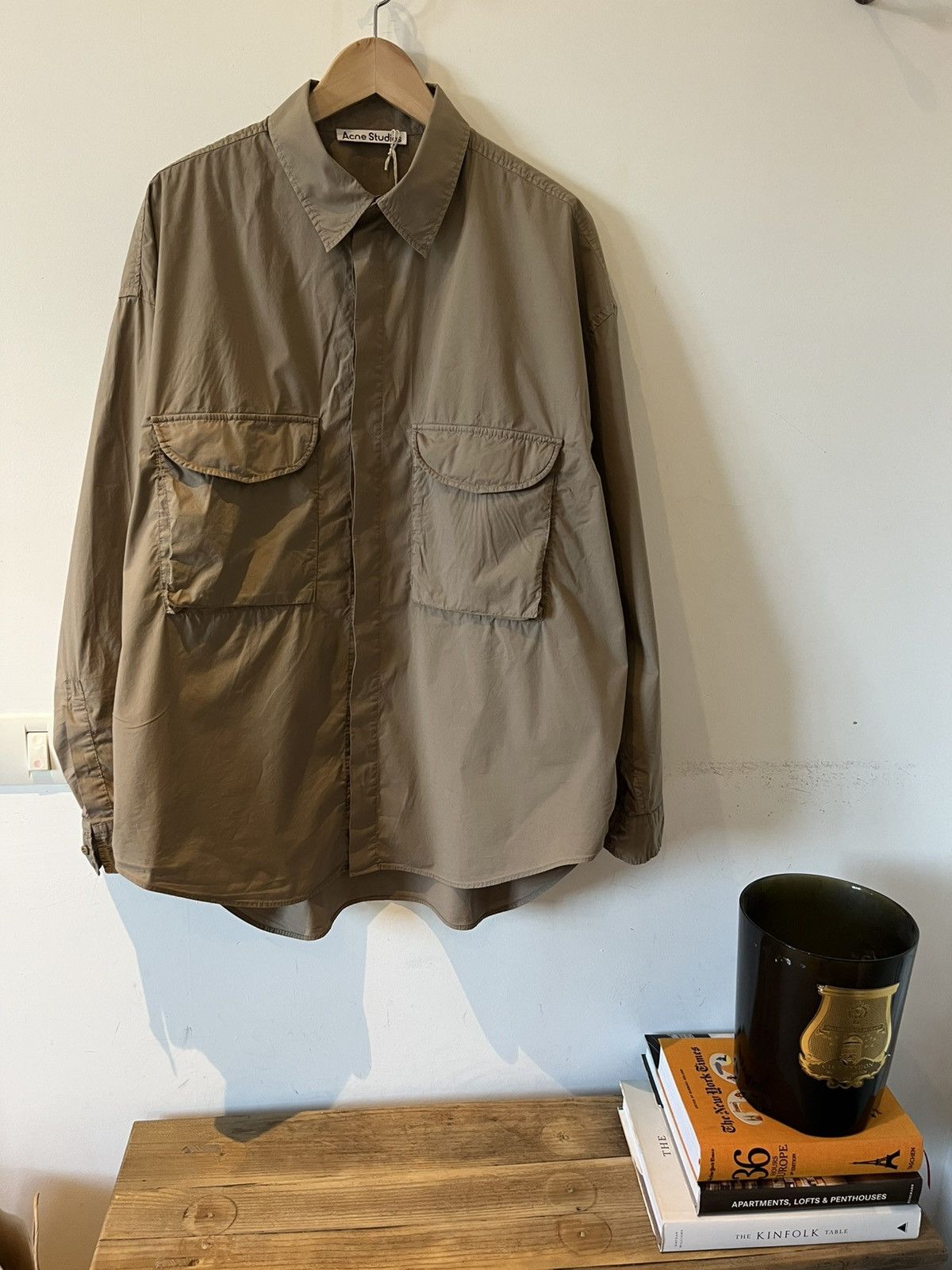 Acne Studios ACNE STUDIOS khaki safari shirt Size US M / EU 48-50 / 2 - 3 Thumbnail