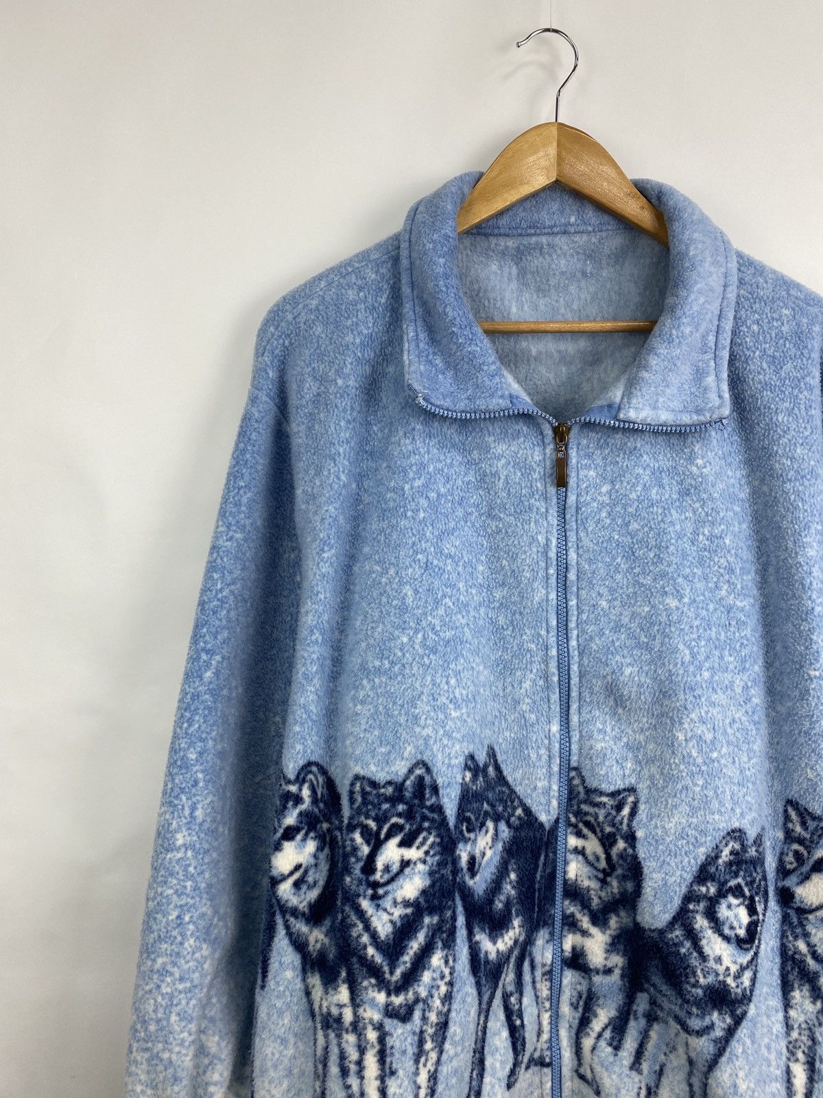 Native 🇺🇸 Vintage 90s Wolf Fleece USA Animal Rare Retro Y2K Hype Size US XL / EU 56 / 4 - 2 Thumbnail