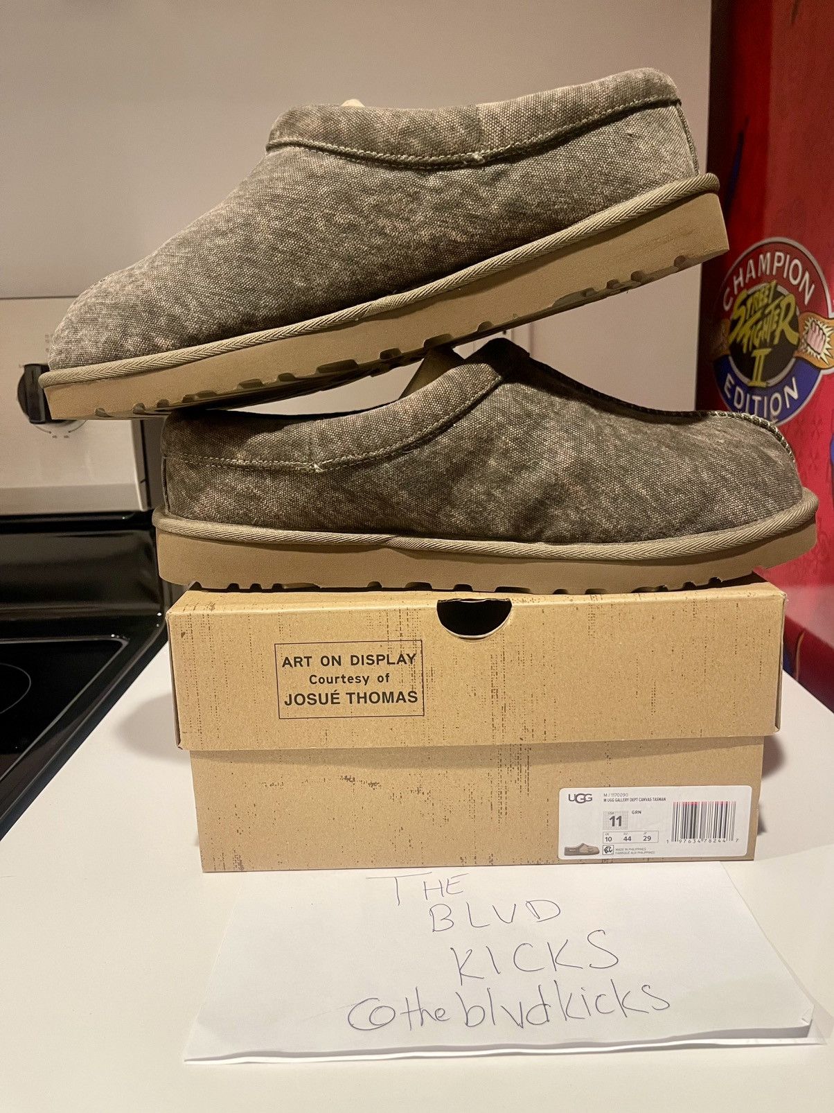 Gallery Dept. × Ugg Gallery Dept. x UGG Tasman Slipper Green Canvas Size US 11 / EU 44 - 4 Thumbnail