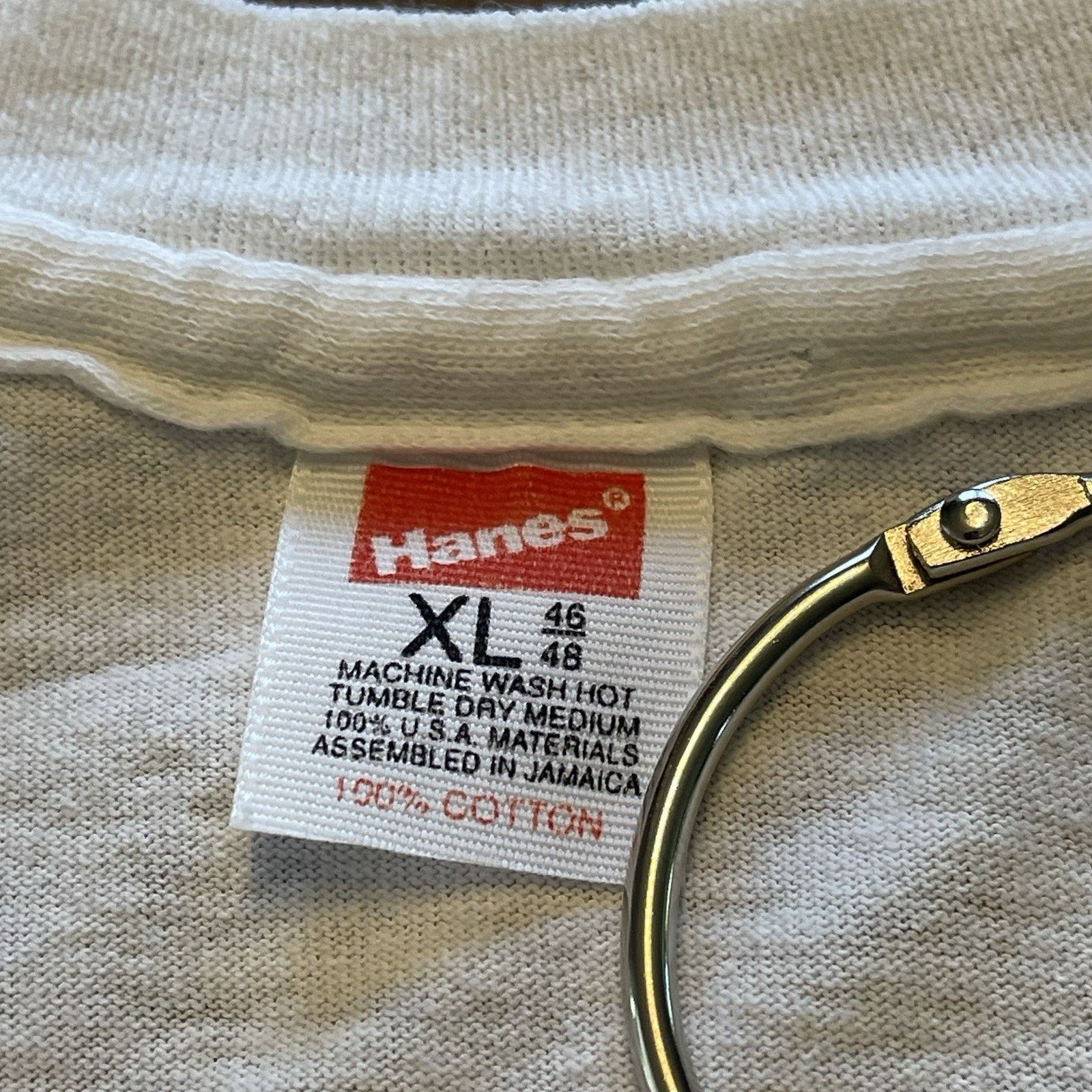 Hanes Team Polo Random 80s Boot T-Shirt XL Single Stitch 90s thin Size US XL / EU 56 / 4 - 4 Thumbnail