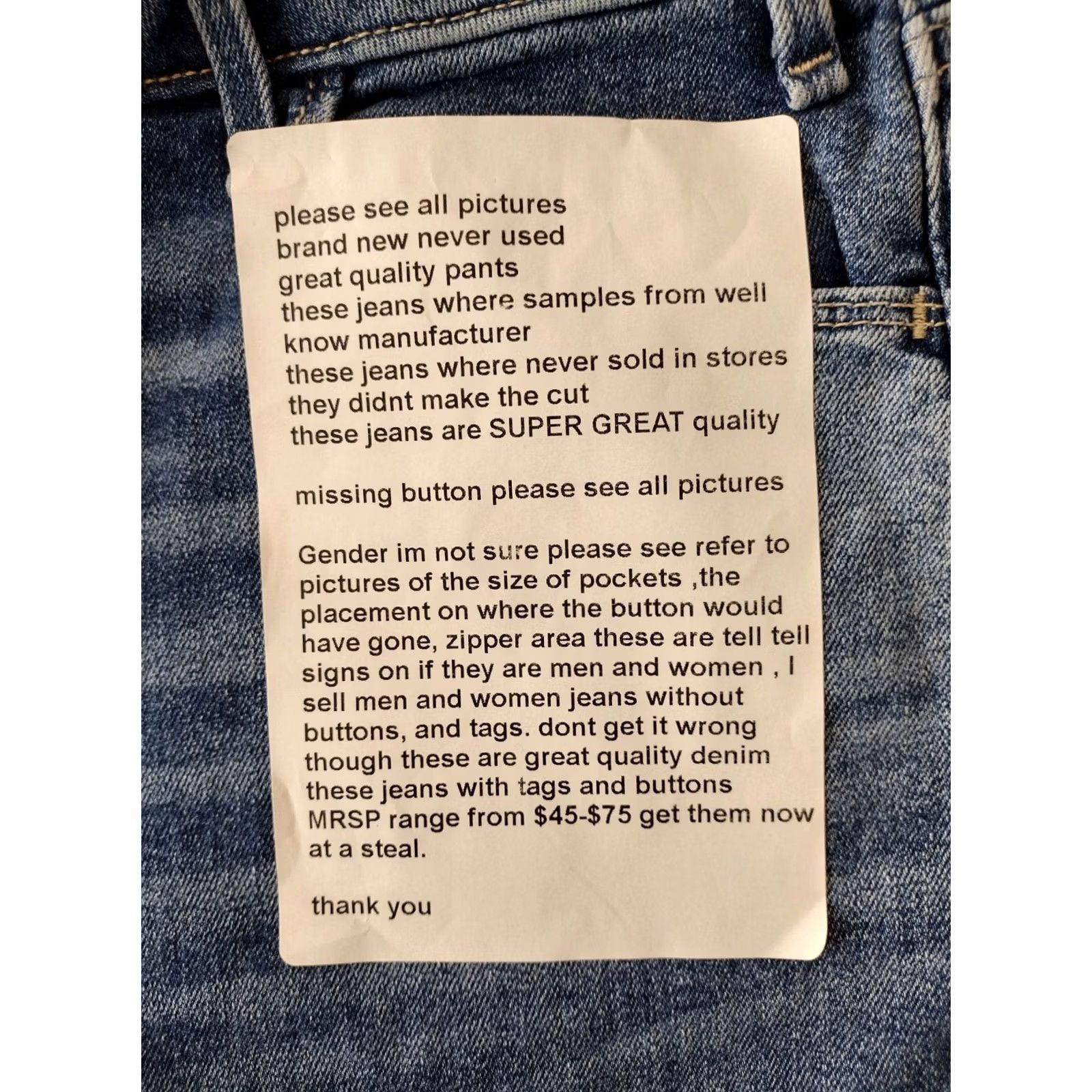Vintage Unbranded Women's High Rise Cotton Denim Boot Crop Jeans 29 R Blue 90s Womens Jeans Size 29" - 6 Thumbnail