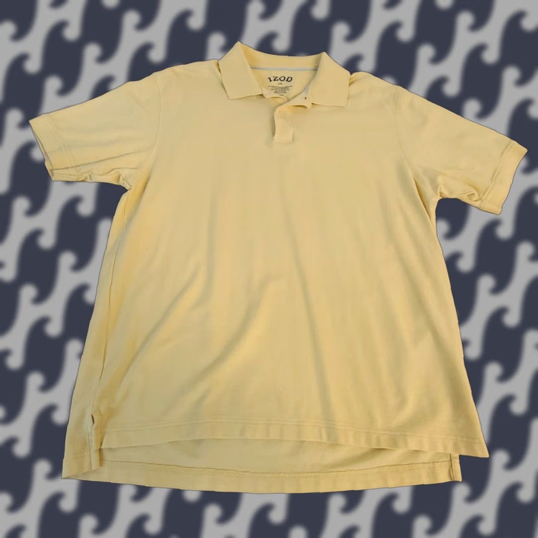 Izod IZOD Men's Polo Shirt Size Large Yellow Short Sleeve Buttoned Shirt Size US L / EU 52-54 / 3 - 1 Thumbnail
