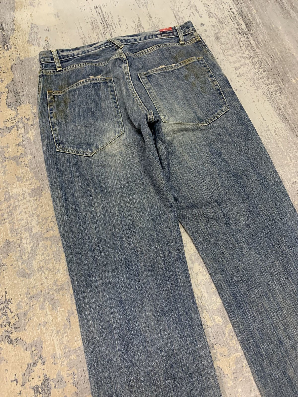 Japanese Brand Vintage Blueway Japanese Mud Wash Distressed Baggy Fit Jeans Size US 32 / EU 48 - 9 Thumbnail