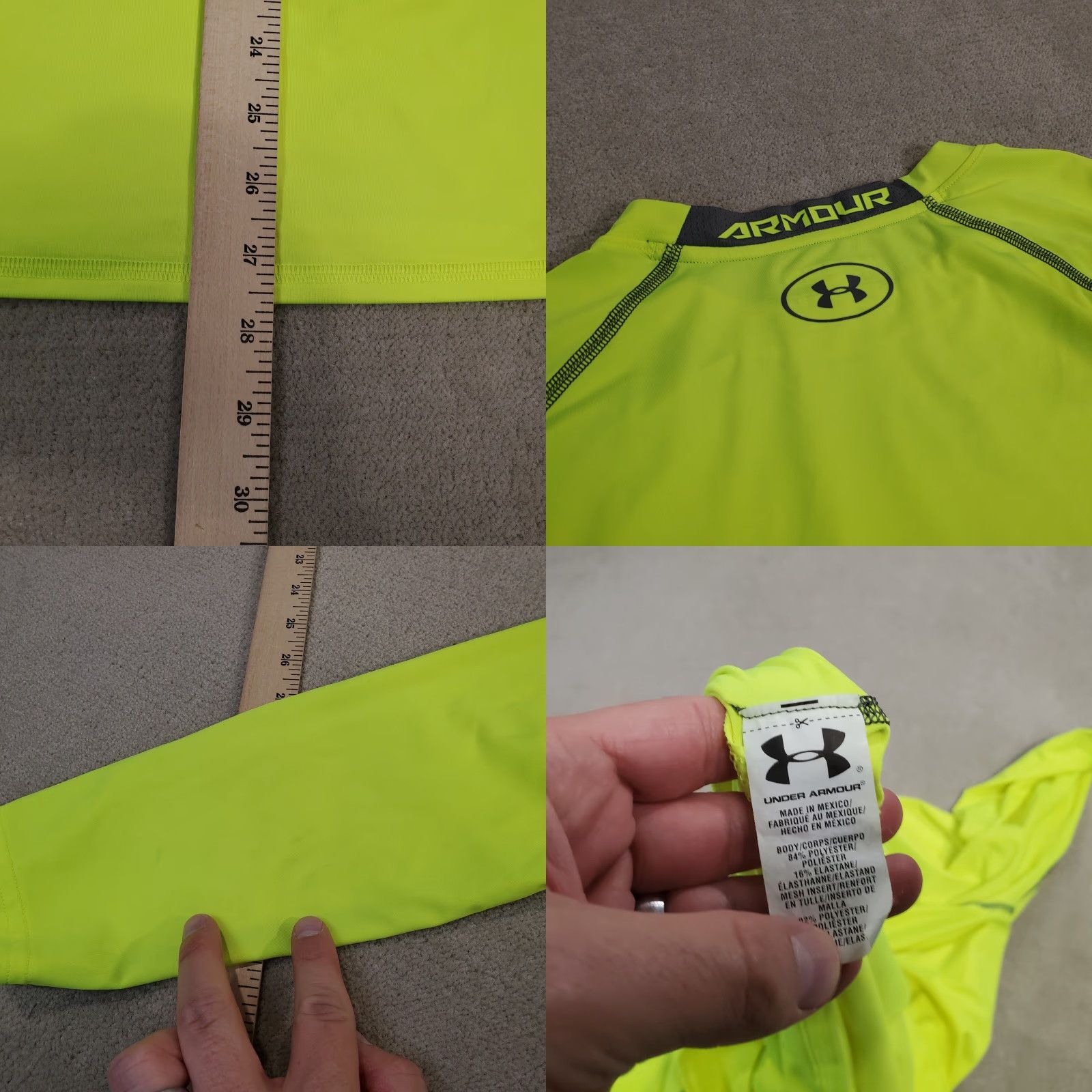 Under Armour Under Armour Logo Long Sleeve Compression Shirt Mens 2XL Yellow HeatGear Training Shirt Size US XXL / EU 58 / 5 - 8 Thumbnail