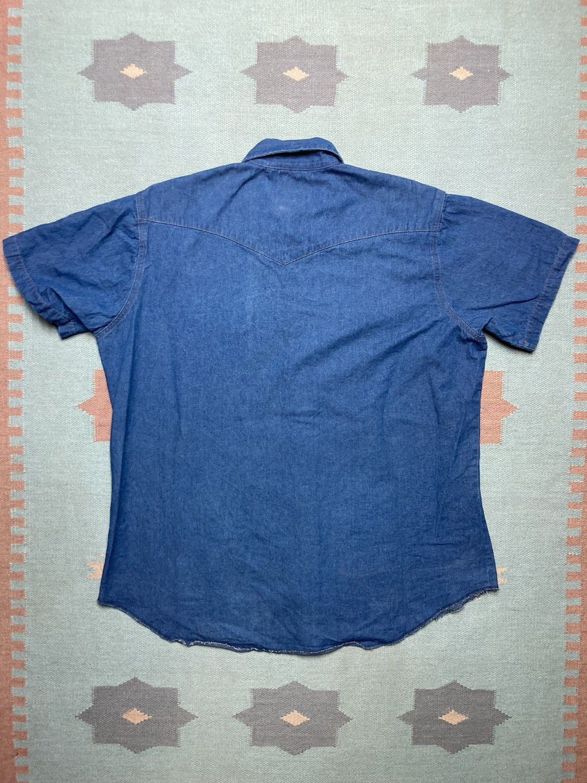 Vintage × Wrangler Vintage wrangler denim Pearl snap shirt cowboy western XXL T Size US XXL / EU 58 / 5 - 5 Thumbnail