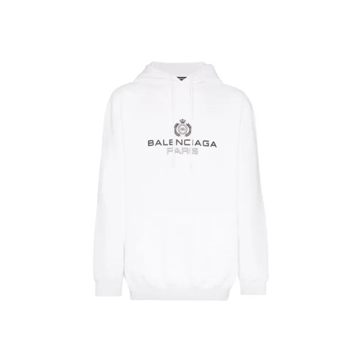 Balenciaga Balenciaga White Logo Print Hoodie for Men Size US XS / EU 42 / 0 - 1 Thumbnail