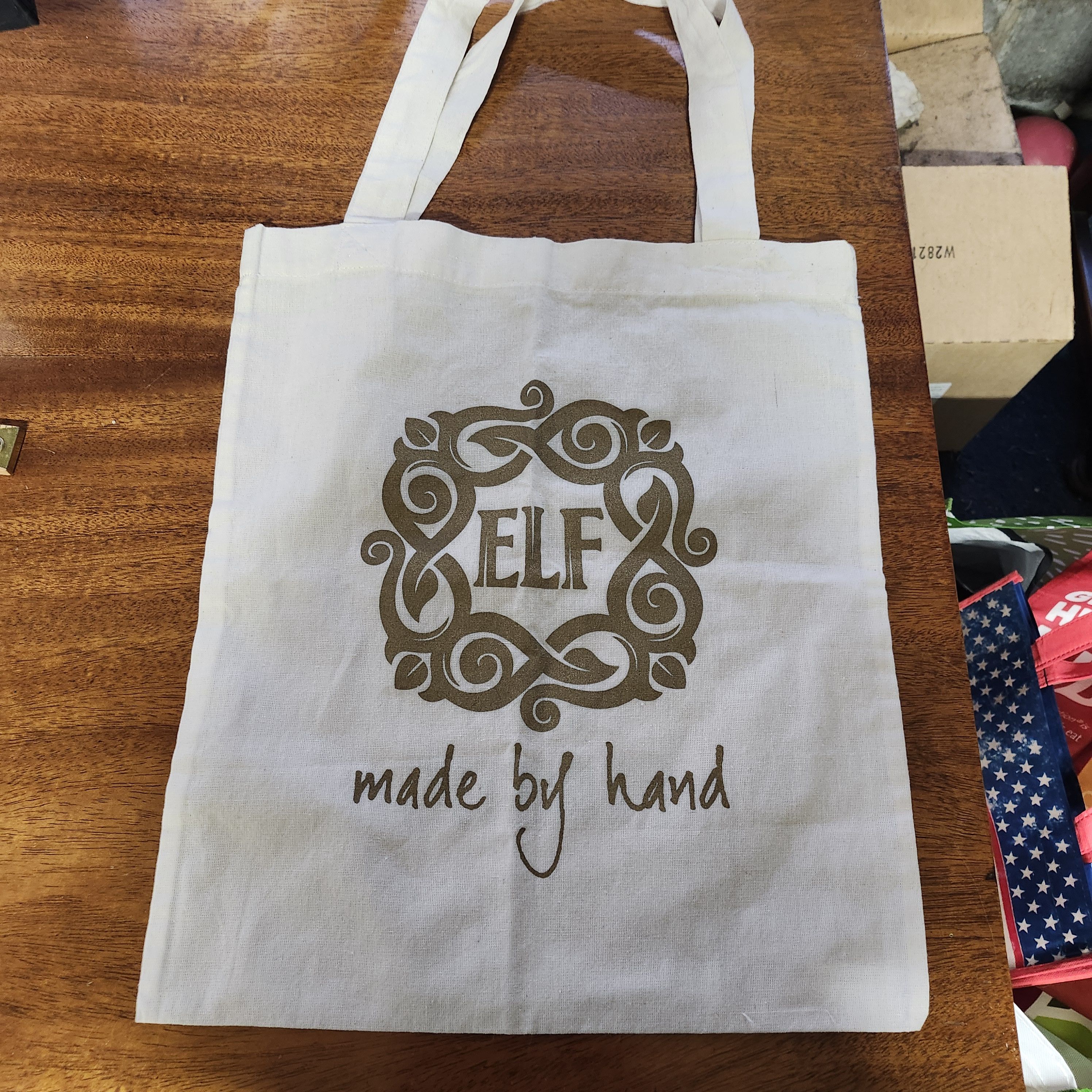 Other ELF "Made by Hand" Reusable Canvas Tote Bag Shopping Beach Size ONE SIZE - 1 Thumbnail