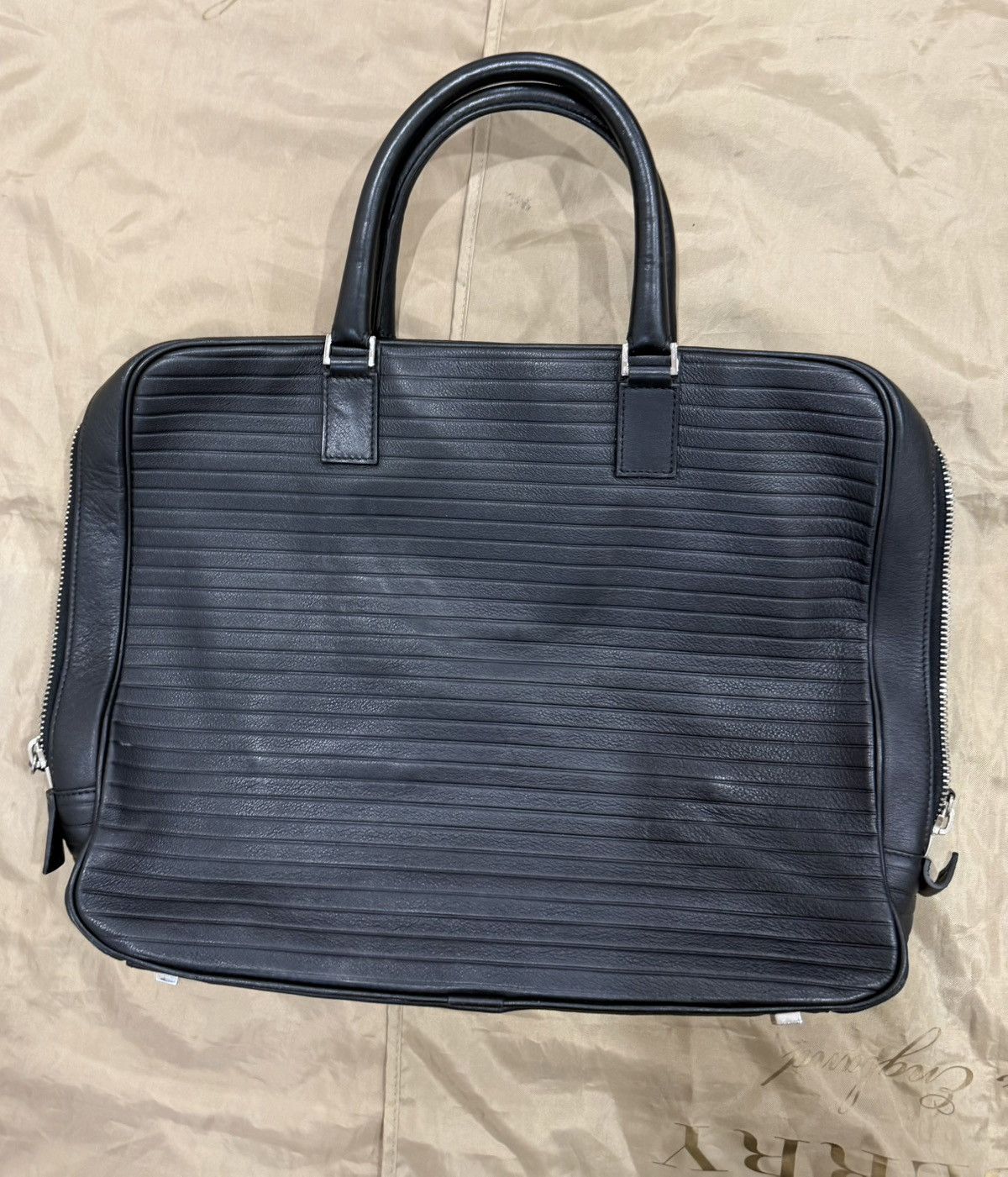 Dior Dior Homme Pleated Black Lambskin Leather Top Handle Size ONE SIZE - 8 Thumbnail