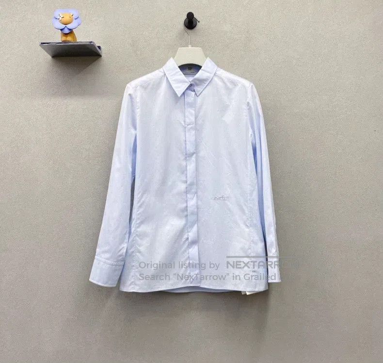 Hermes Hermes Blue embroidered shirt Size XS / US 0-2 / IT 36-38 - 1 Thumbnail