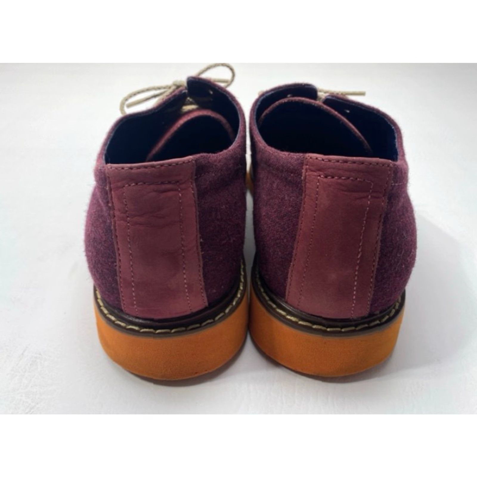 Cole Haan Cole Haan Harrison Nubuck Leather Wool Oxfords Orange Soles Men's 13M Oxblood Size US 12 / EU 45 - 4 Thumbnail