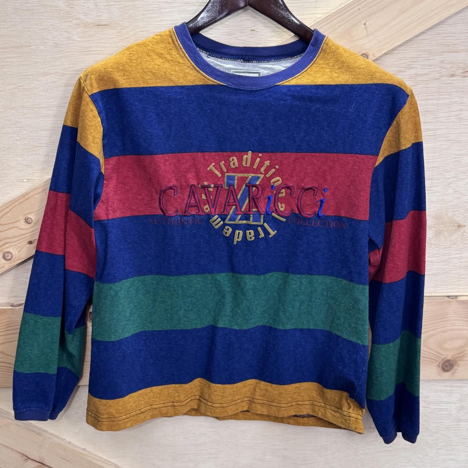 Designer Vintage 90s Z. Cavaricci Small Multi Stripe Embroidered Size S / US 4 / IT 40 - 1 Thumbnail