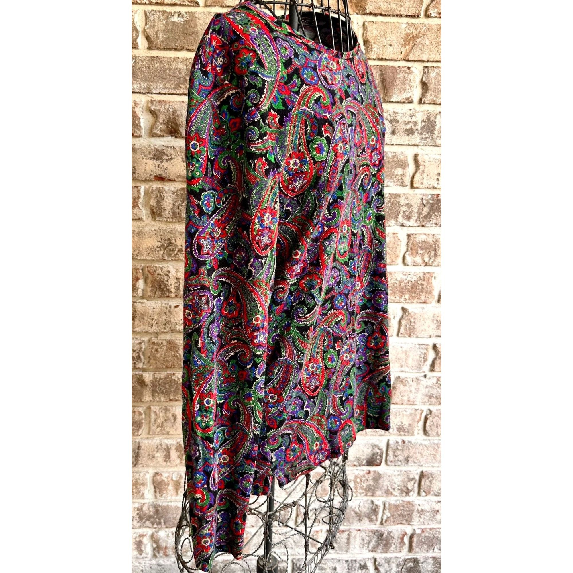 Lauren Ralph Lauren × Vintage VTG Lauren Ralph Lauren Long Sleeve Top XL Pullover Paisley Size XL / US 12-14 / IT 48-50 - 7 Thumbnail